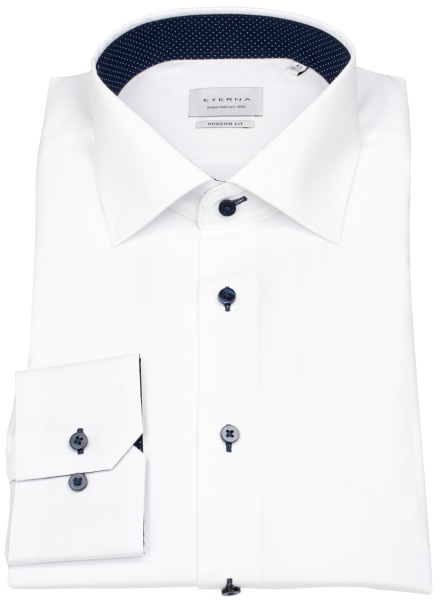 Eterna Hemd - Modern Fit - Kontrastknöpfe - weiß - 68cm Arm