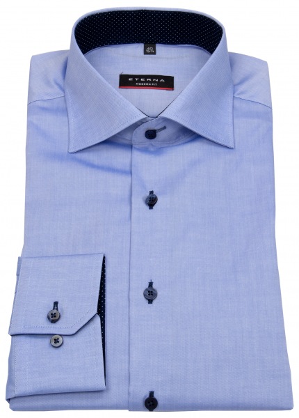 Eterna Hemd - Modern Fit - Oxford - Kontrastknöpfe - hellblau - 8100 X13K 12 