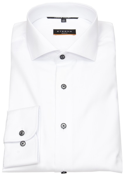 Eterna Shirt - Slim Fit - Cover Shirt - Contrast Buttons - white - no original packaging