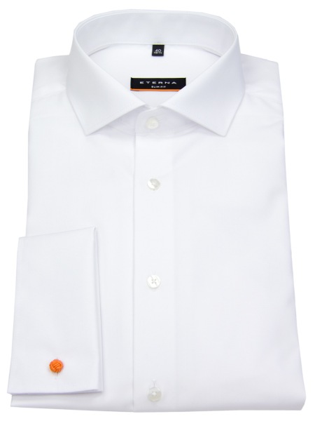 Eterna Hemd - Slim Fit - Haifischkragen - Cover Shirt - Umschlagmanschette - weiß - ohne OVP