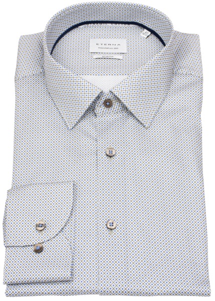 Eterna Hemd - Slim Fit - Kentkragen - Dynamic Cotton - blau / beige / weiß - ohne OVP