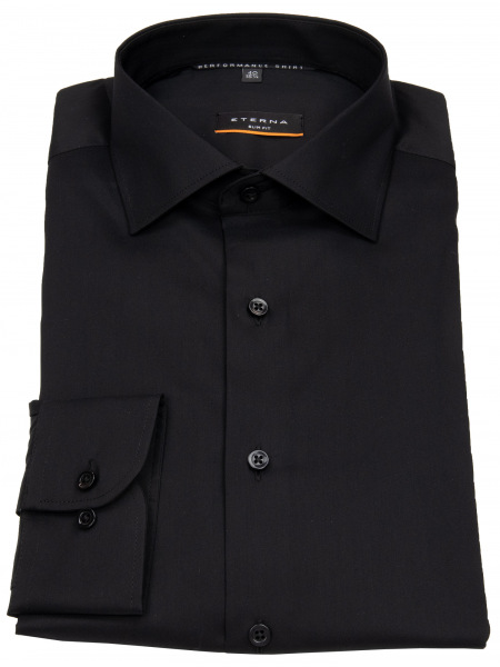 Eterna Hemd - Slim Fit - Performance Shirt - Stretch - schwarz
