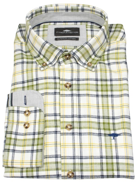 Fynch-Hatton Shirt - Casual Fit - Button-Down - checked - green / blue