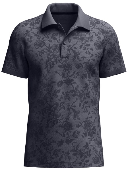 Fynch-Hatton Poloshirt - Casual Fit - florales Muster - dunkelblau