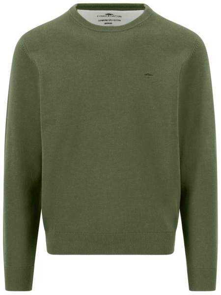 Fynch-Hatton Sweater - Casual Fit - Crew Neck - green
