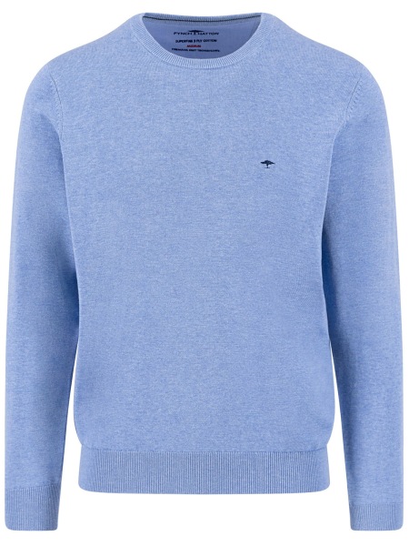 Fynch-Hatton Pullover - Casual Fit - Rundhals-Ausschnitt - hellblau - SFPK210 604 