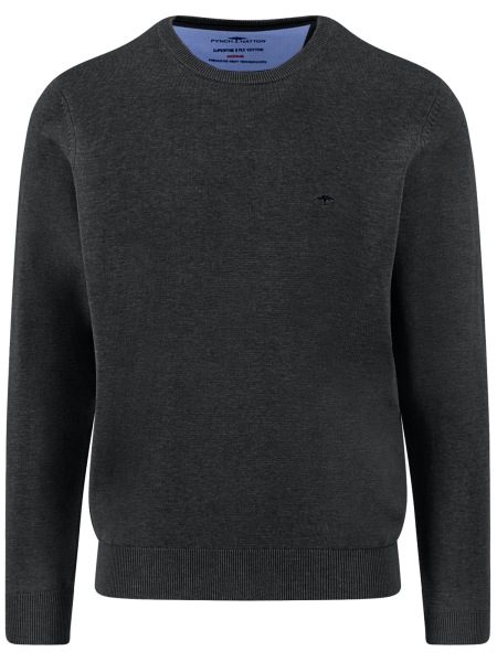 Fynch-Hatton Sweater - Casual Fit - Crew Neck - black