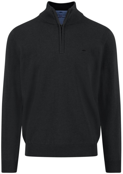 Fynch-Hatton Pullover - Casual Fit - Troyer - schwarz