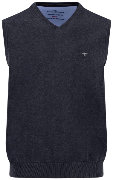 Fynch-Hatton Sweater Vest - Casual Fit - V-Neck - Dark Blue