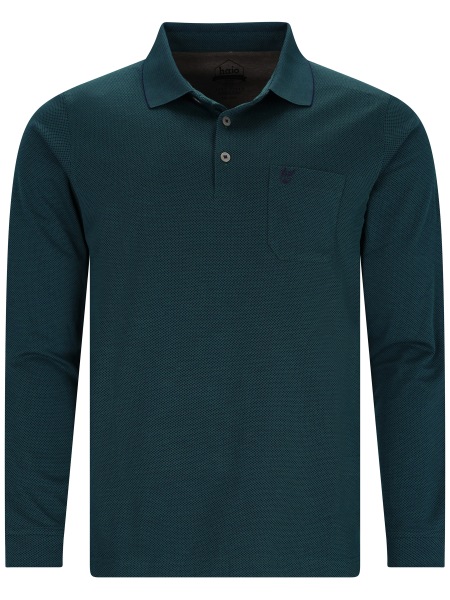 Hajo Poloshirt - Regular Fit - Langarm - Softknit - petrol - 20099 594 