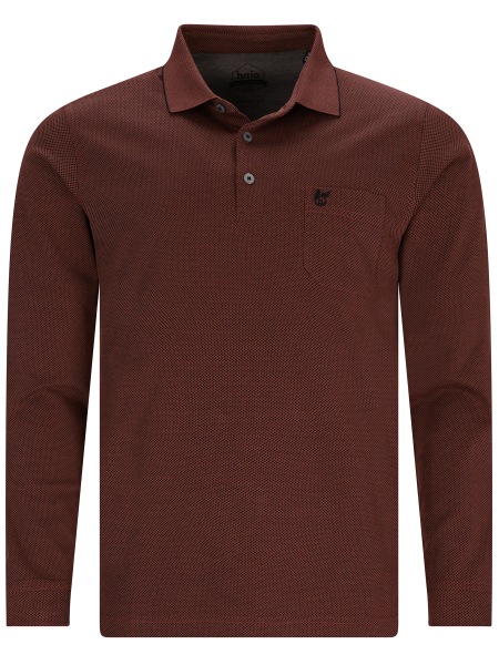 Hajo Poloshirt - Regular Fit - Langarm - Softknit - rot - ohne OVP
