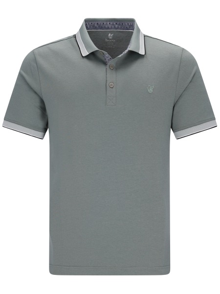 Hajo Poloshirt - Regular Fit - mit Kontrastdetails - graugrün