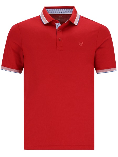 Hajo Poloshirt - Regular Fit - mit Kontrastdetails - rot