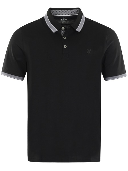 Hajo Poloshirt - Regular Fit - mit Kontrastdetails - schwarz