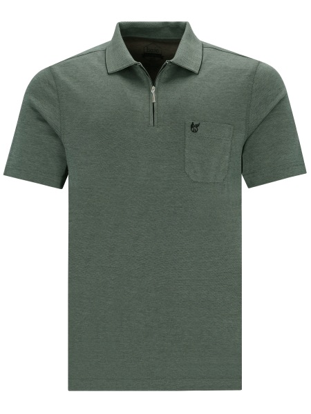 Hajo Poloshirt - Regular Fit - Softknit - Reissverschluss - grün