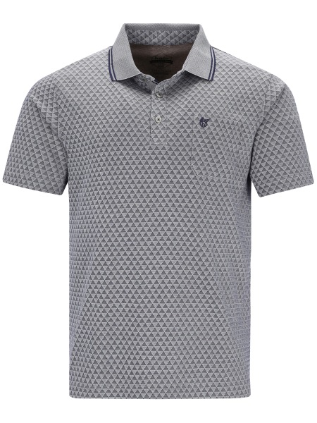 Hajo Poloshirt - Regular Fit - Stay Fresh - feines Muster - dunkelblau