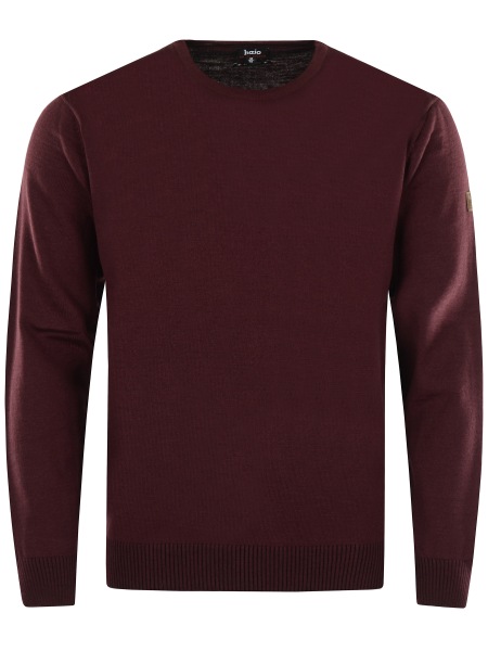 Hajo Pullover - Regular Fit - Rundhals - weinrot