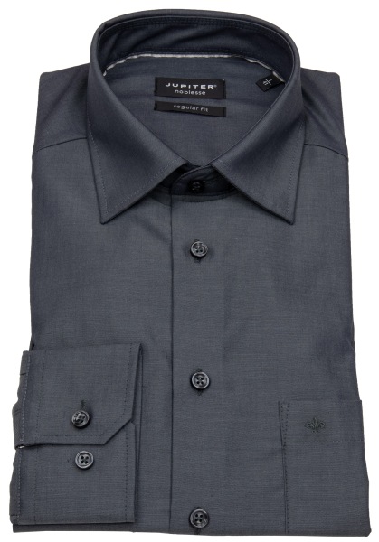 Jupiter Hemd - Regular Fit - Chambray - anthrazit - ohne OVP