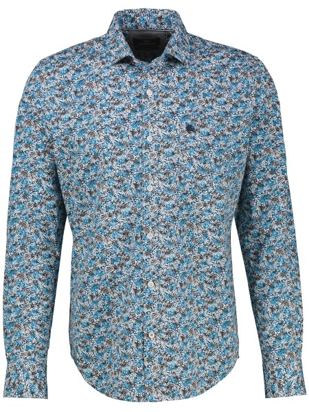 Lerros Hemd - Regular Fit - Haikragen - feines Muster - blau - ohne OVP