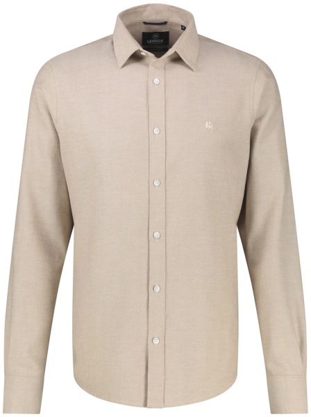 Lerros Hemd - Regular Fit - Kentkragen - leichter Flanell - helles beige