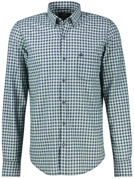 Lerros Hemd - Regular Fit - Under Button Down - kariert - blau / türkis