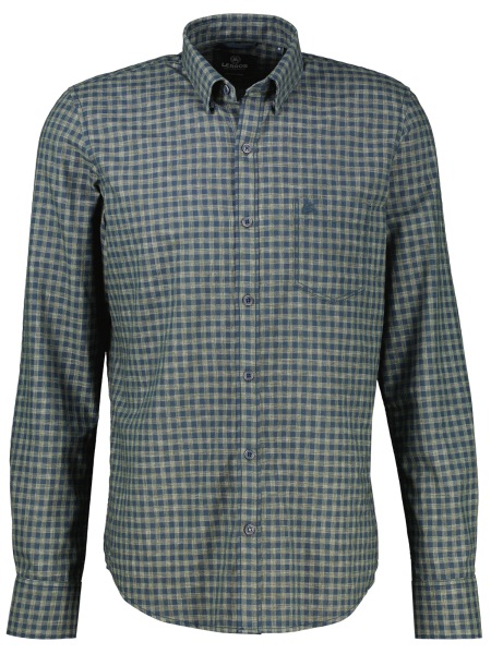 Lerros Hemd - Regular Fit - Under Button Down - kariert - dunkelblau