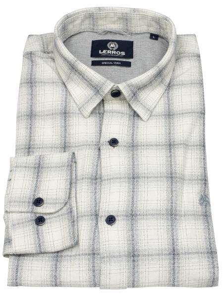 Lerros Hemd - Regular Fit - Under Button Down - kariert - weiß / blau - ohne OVP