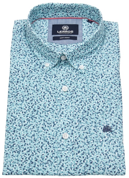 Lerros Kurzarmhemd - Regular Fit - Button Down Kragen - türkis / blau - ohne OVP