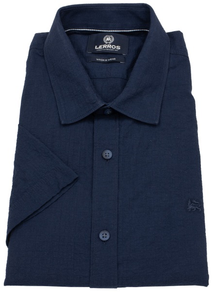 Lerros Kurzarmhemd - Regular Fit - dunkelblau