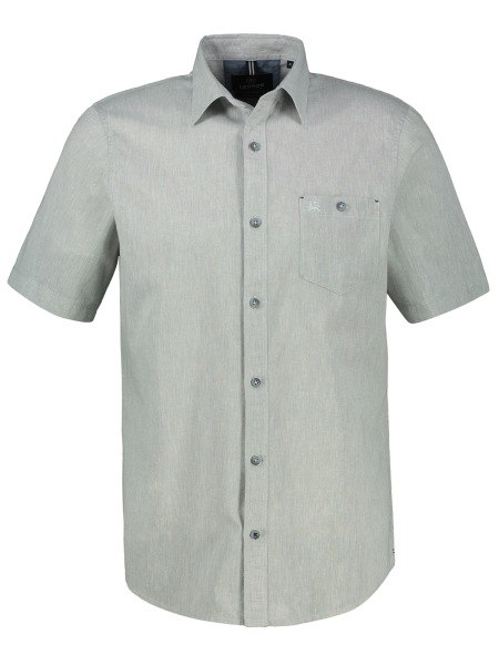 Lerros Kurzarmhemd - Regular Fit - Leinenmix - grau