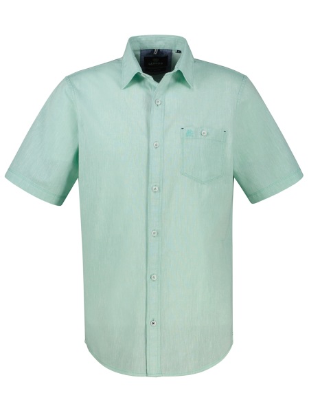 Lerros Kurzarmhemd - Regular Fit - Leinenmix - grün