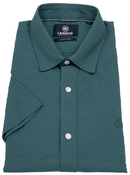 Lerros Kurzarmhemd - Regular Fit - petrol