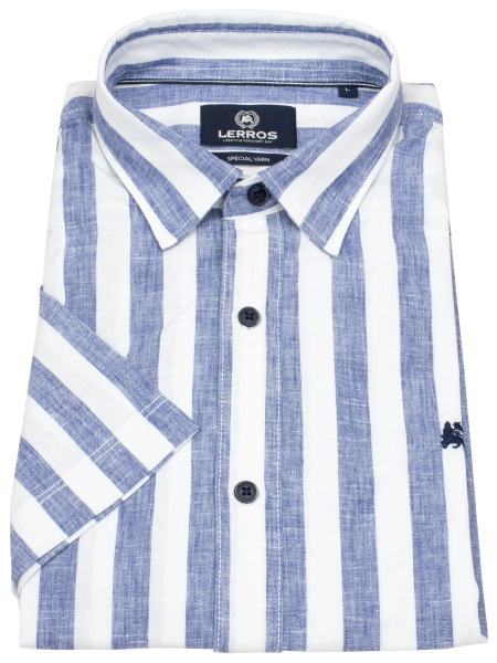 Lerros Kurzarmhemd - Regular Fit - Streifen - blau / weiß