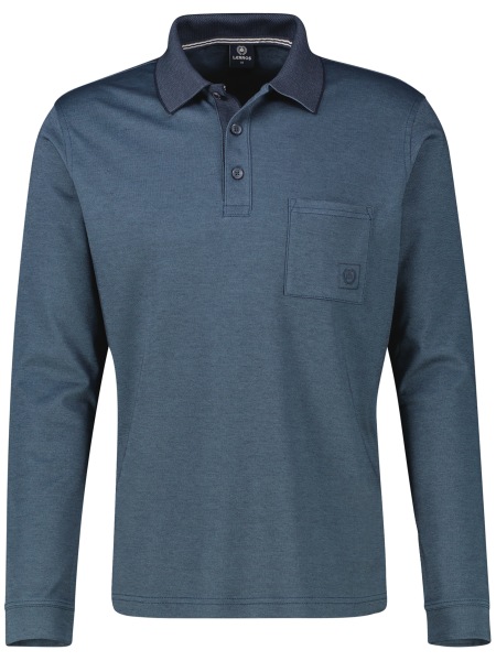 Lerros Poloshirt - Regular Fit - Langarm - dunkelblau