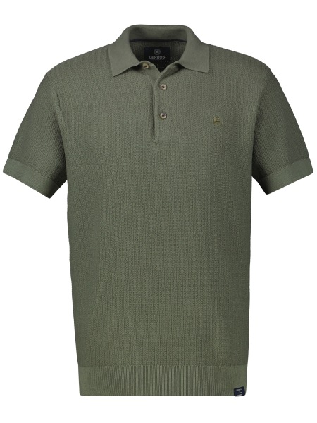Lerros Poloshirt - Regular Fit - Struktur - olivgrün