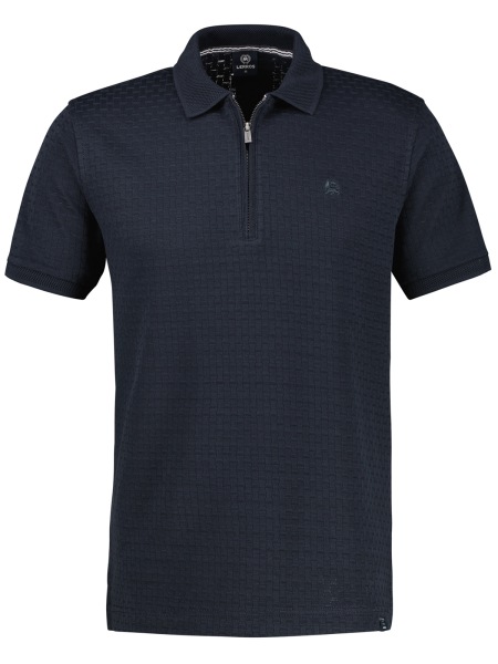 Lerros Poloshirt - Regular Fit - Struktur - Reissverschluss - dunkelblau