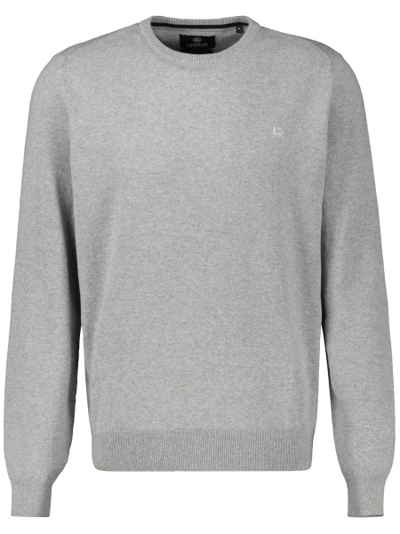 Lerros Pullover - Regular Fit - Rundhals-Ausschnitt - grau
