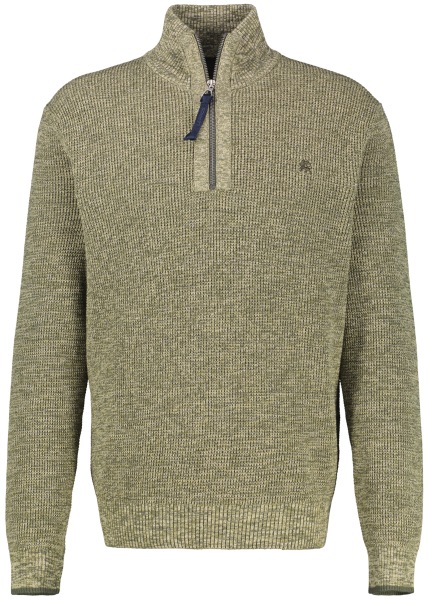 Lerros Pullover - Regular Fit - Strick - Troyerkragen - grün