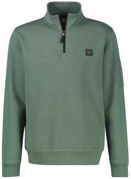 Lerros Pullover - Regular Fit - Troyer - grün
