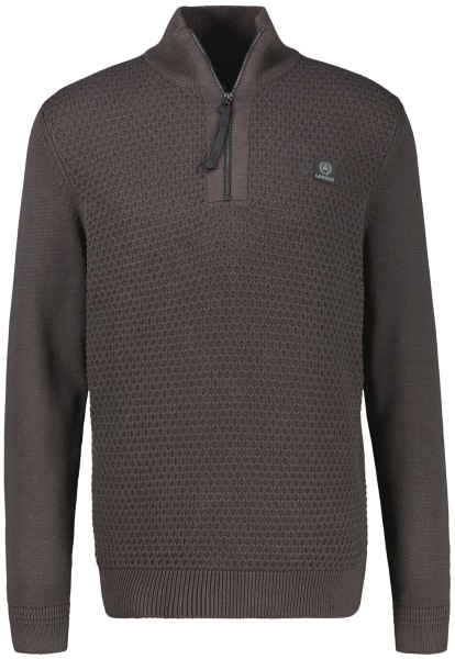 Lerros Pullover - Regular Fit - Troyer - Struktur - braun