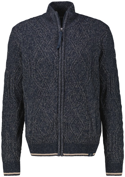 Lerros Strickjacke - Regular Fit - Reissverschluss - dunkelblau