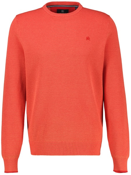 Lerros Sweatshirt - Regular Fit - Rundhals-Ausschnitt - Struktur - rot