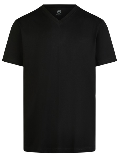 Lerros T-Shirt Two-pack - Regular Fit - V-neck - Black - w/o OP