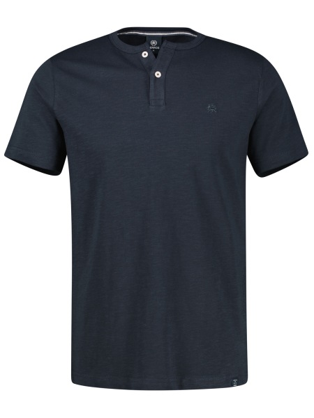 Lerros T-Shirt - Regular Fit - mit Knopfleiste - dunkelblau