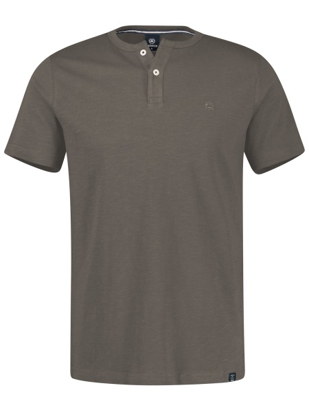 Lerros T-Shirt - Regular Fit - mit Knopfleiste - grau