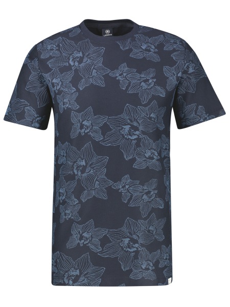 Lerros T-Shirt - Regular Fit - Rundhals - floraler Print - dunkelblau