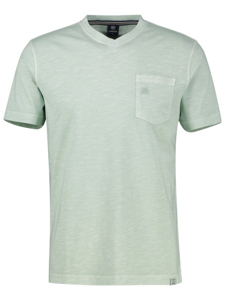 Lerros T-Shirt - Regular Fit - V-Ausschnitt - mit Brusttasche - grün