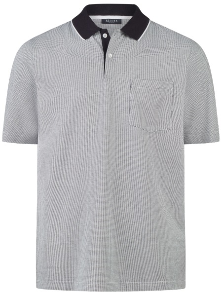 MAERZ Muenchen Poloshirt - Regular Fit - Kontrastkragen - dunkelblau