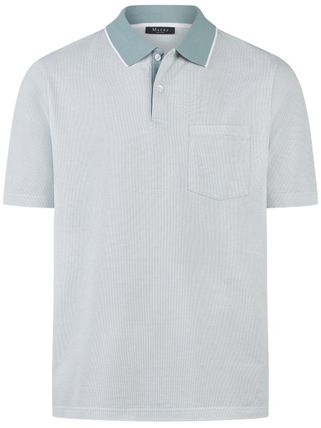 MAERZ Muenchen Poloshirt - Regular Fit - Kontrastkragen - türkis