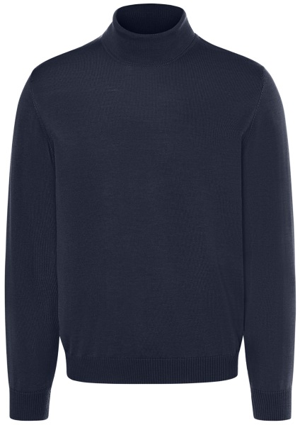 MAERZ Muenchen Pullover - Classic Fit - Rollkragen - Merinowolle - dunkelblau